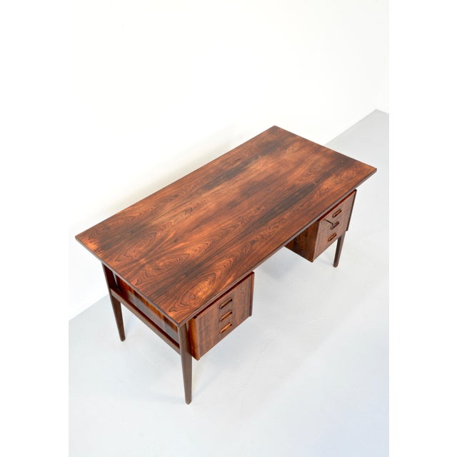 1960s Mid-Century Modern Danish Executive Desk in Teak For Sale - Image 5 of 13