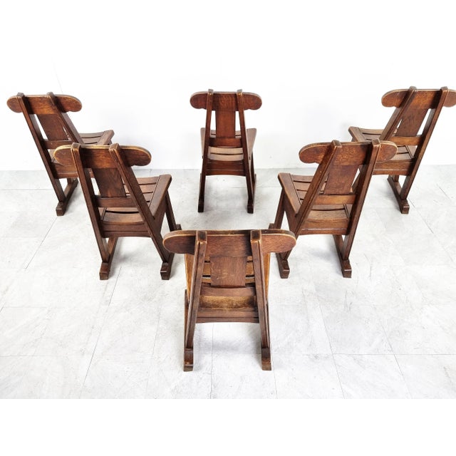 Vintage Brutalist Dining Chairs, 1960s, Set of 6 For Sale - Image 9 of 12