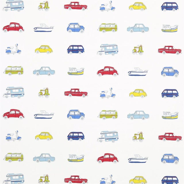Harlequin Go Go Retro Fabric in Strawberry,Blue,Lemon - a Sample For Sale