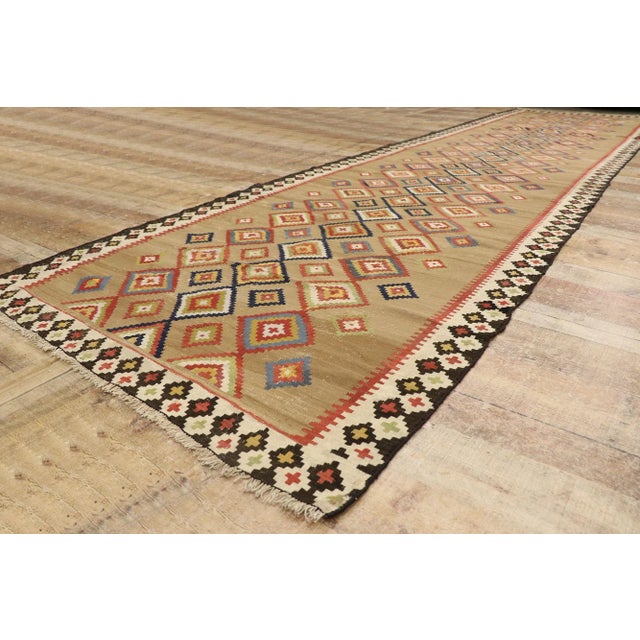Late 20th Century Vintage Turkish Kilim Rug Runner, 04'02 X 15'00 For Sale In Dallas - Image 6 of 9