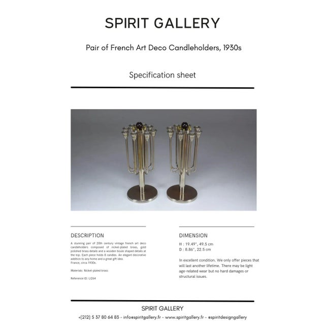 French Art Deco Candleholders, 1930s - a Pair For Sale - Image 12 of 12