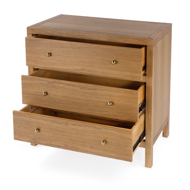 2020s Nora 34 in. W Wood 3 Drawer Chest, Light Natural For Sale - Image 5 of 11