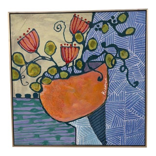 Soicher Marin - Three Flowers Giclee on Canvas Framed. For Sale