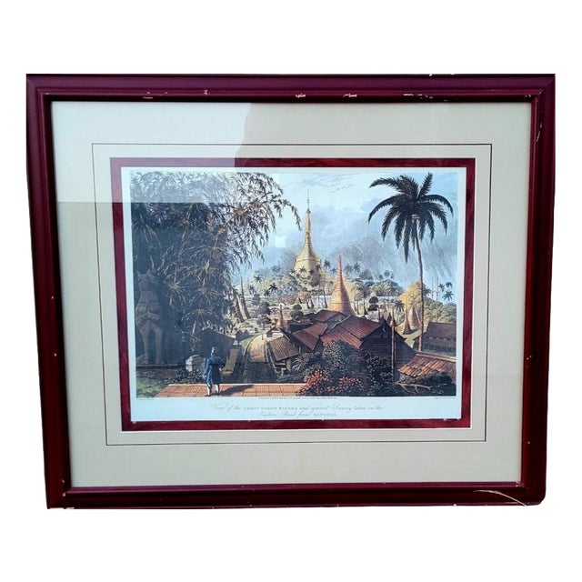 After Joseph Moore, The Great Dagon Pagoda, Rangoon, 1930, Engraving For Sale