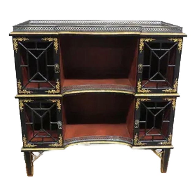 Vintage Chinoiserie Cabinet in the Manor of Maitland Smith For Sale