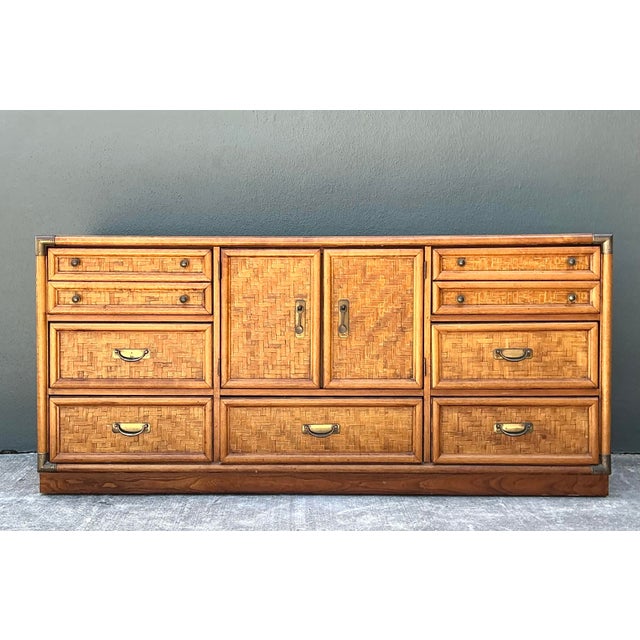 Vintage Parquet Rattan Dresser For Sale - Image 11 of 12