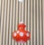 Mid-Century Modern Small Red Glass Ceiling Lamp with White Polka Dots, 1950s For Sale - Image 3 of 9