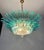 Glass Murano Style Original Palmette Two Levels 82 Turquoise Glasses Chandelier For Sale - Image 7 of 8