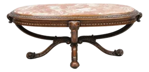 Antique Grosfeld House French Regency Plume Carved Mahogany Marble Coffee Table