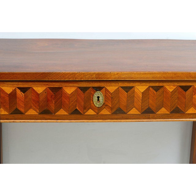 Wood Antique Italian Parquetry Console Table For Sale - Image 7 of 13