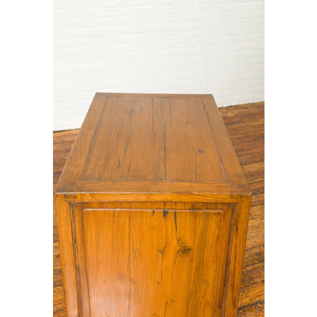 Antique Chinese Side Chest with Carved Motifs, Two Drawers and Double Doors For Sale - Image 4 of 13