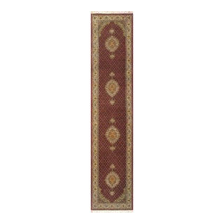 Pasargad Home Baku Red Silk & Wool Area Rug- 2' 8'' X 13' 0'' For Sale