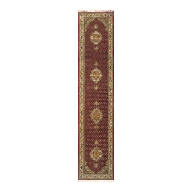 Pasargad Home Baku Red Silk & Wool Area Rug- 2' 8'' X 13' 0'' For Sale