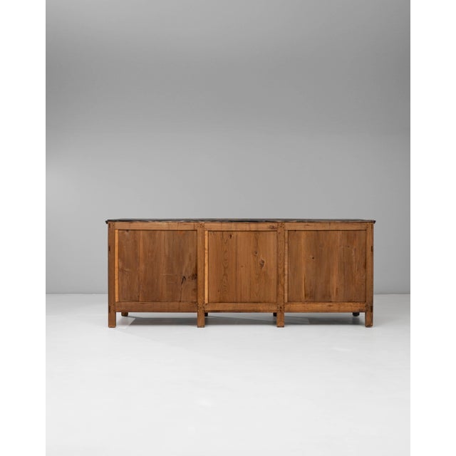 1900s French Provincial Wooden Buffet with Drawers and Cabinet Storage For Sale - Image 14 of 18