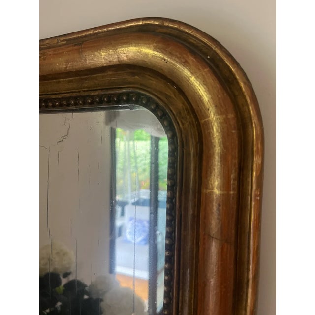 Late 19th Century Italian 1870's Louis Philippe Arched Gilt Mirror For Sale - Image 5 of 7