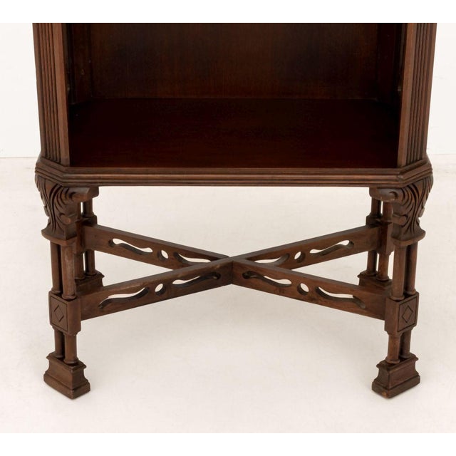 Early 20th Century Neoclassical Style Walnut Side Table Bookcase For Sale - Image 5 of 9