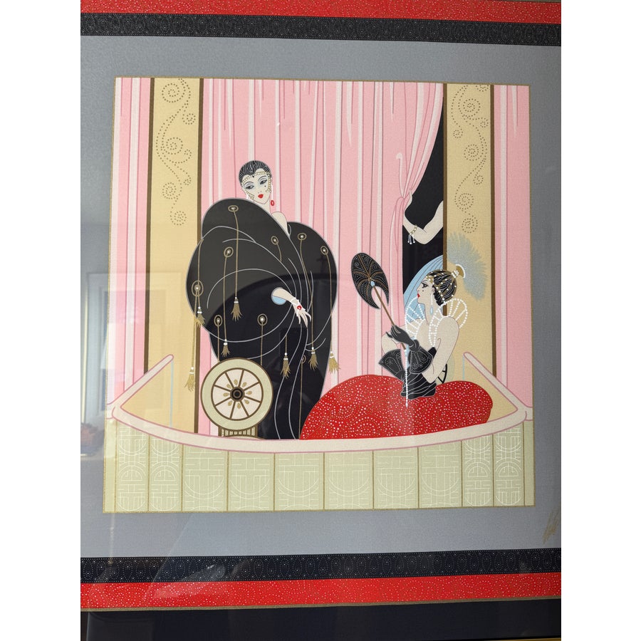 アート・デザイン・音楽 A collection of Antique print in Europe 1980s Erte Art Deco Style Screenprint, Framed | Chairish
