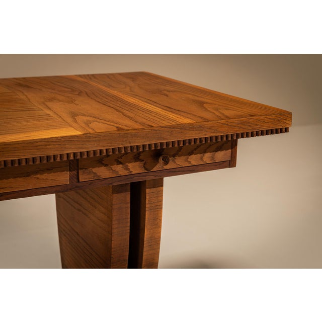 Desk in Ash Veneer and Dark Stained Details by Pier Luigi Colli, Italy, 1930s For Sale - Image 9 of 18