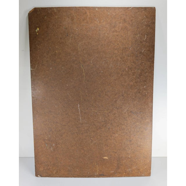 Green Mid-Century Modern Abstract Expressionist Oil on Masonite Painting For Sale - Image 8 of 8