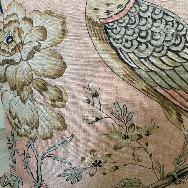 A best seller pillow made from Anna French Villeneuve fabric. This lovely print has a washed blush ground with taupe, tan,...