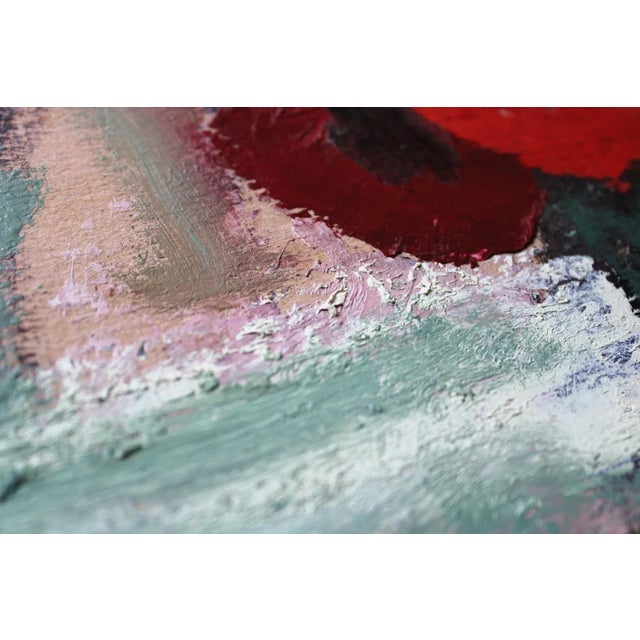 1980s Aleksandr Rodin, Tulips in a Vase #4, Oil on Cardboard For Sale - Image 5 of 7