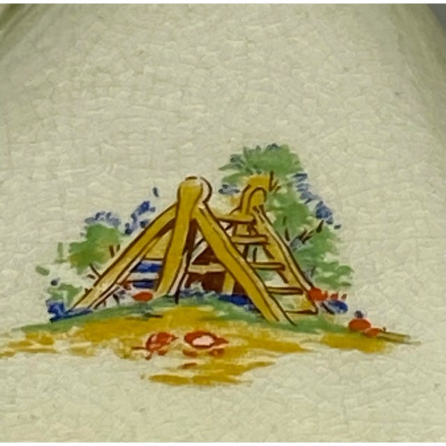 Vintage Staffordshire England Genuine Fenton Ware Bud Vases With “Dicken’s Days” Design - a Pair For Sale - Image 9 of 13