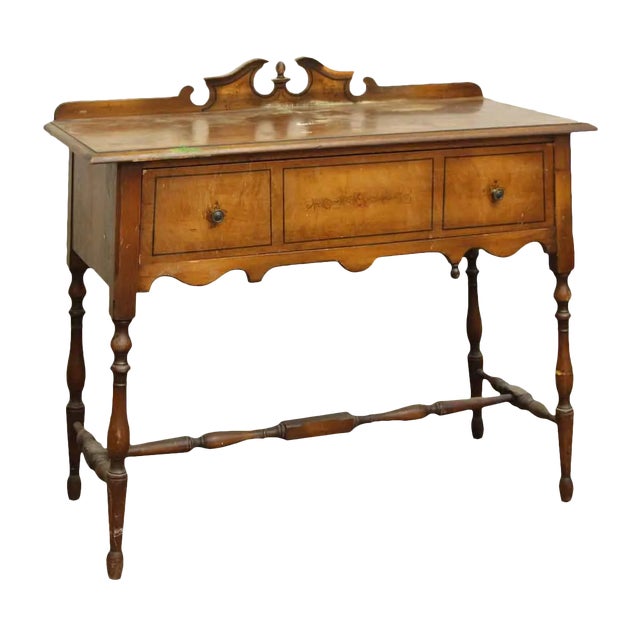 Antique Traditional 4 Ft Wood Console Table For Sale