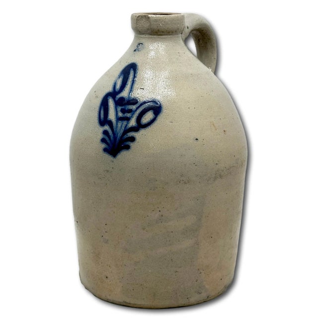 This Really is a Very Nice Looking Authentic Antique American Primitive Stoneware Jug. Circa Approx 1870s. It is Embossed...