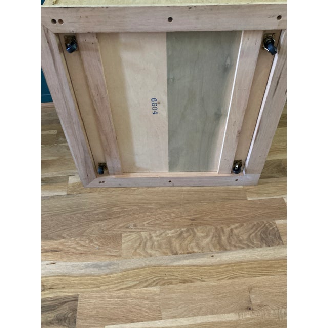 1960s Hekman Media or Record Cabinet – White & Green With Carved Doors For Sale - Image 10 of 12