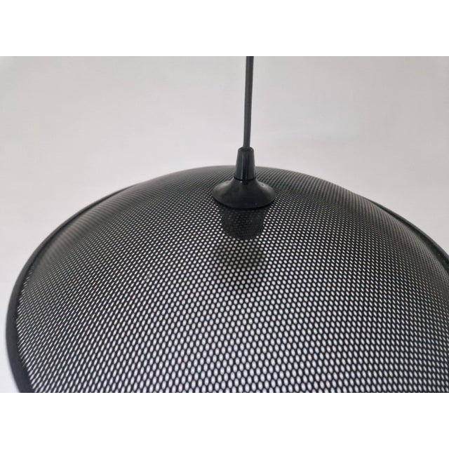 Metal Danish Postmodern Perforated Metal Hanging Lamp, 1980s For Sale - Image 7 of 9