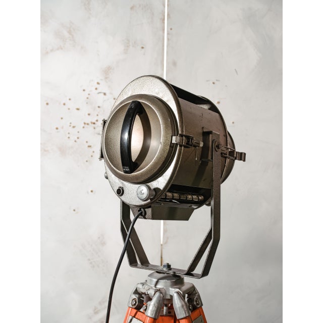 Wood Orange Theater Spotlight Floor Lamp from ADB Belgium, 1960s For Sale - Image 7 of 14