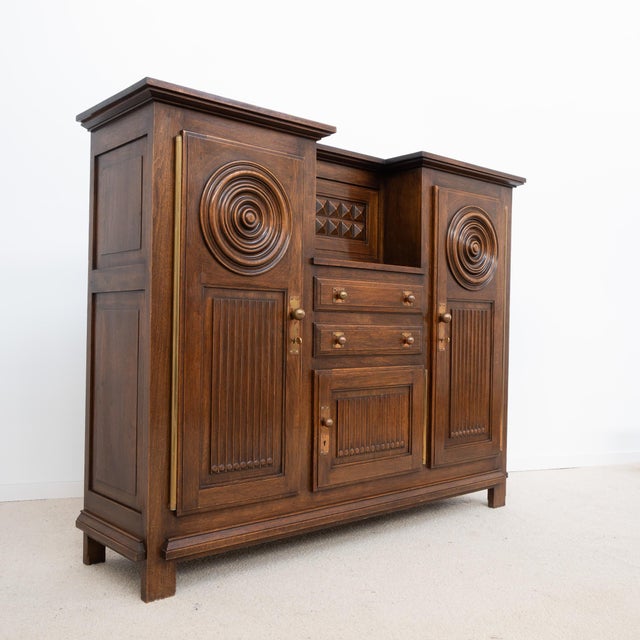 Art Deco Oak Buffet, 1940 For Sale - Image 4 of 10