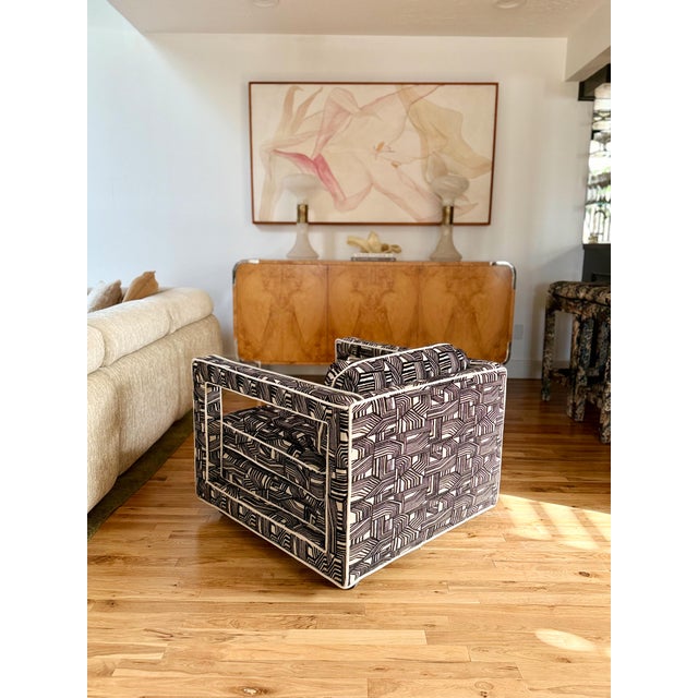 Mid-Century Modern 1970s Uncommon Cube Lounge Chair by Bernhardt Flair For Sale - Image 3 of 12