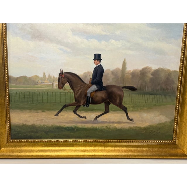 1887 Victorian Equestrian Portrait of a Gentleman & Bay Horse in Hyde Park For Sale - Image 10 of 18