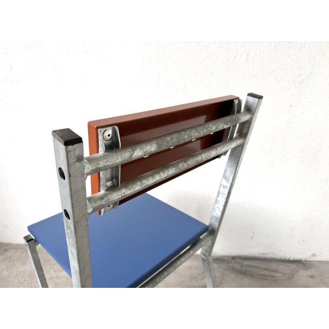 Chair in Galvanized Steel and Lacquered Sheet Metal from Ateliers J&J, 2020 For Sale - Image 9 of 13