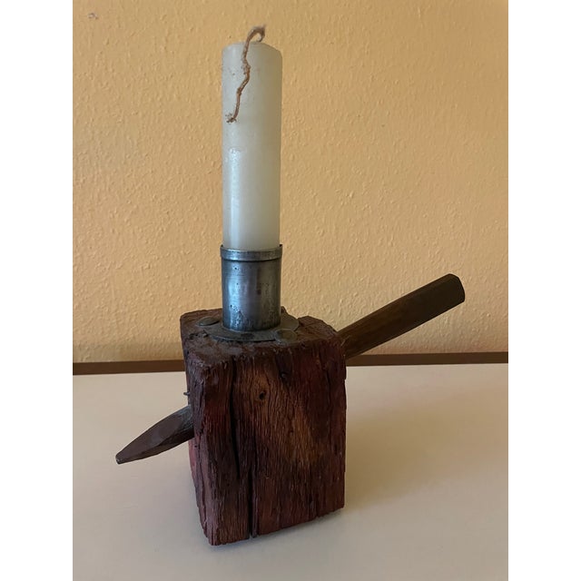 Vintage French Rustic Candlestick, 1960s For Sale - Image 10 of 10