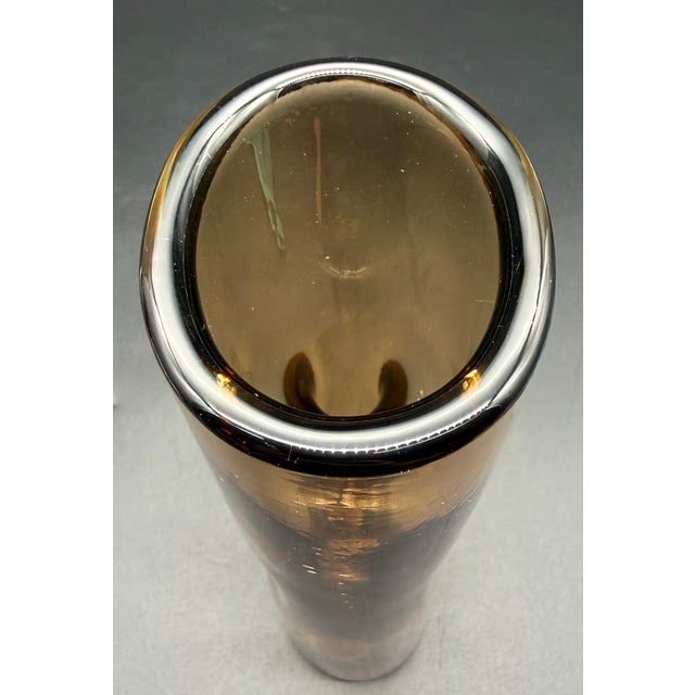 Amber Vintage Venini Forati Vase by Fulvio Bianconi, Amber Murano Glass, Italian Mid Century Modern Art Glass, Circa 1951 For Sale - Image 8 of 18
