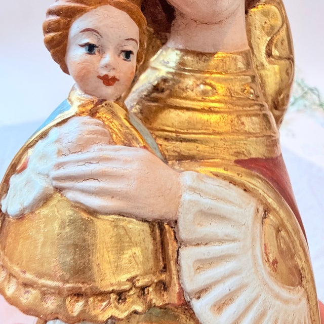 Handmade Carved Wooden Religious Figure of Madonna and Child, 1980s For Sale - Image 14 of 16