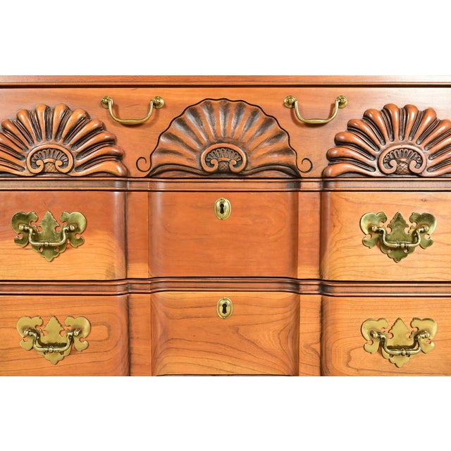 Harden Furniture Georgian Solid Cherry Wood Three-Drawer Block Front Dresser or Chest of Drawers For Sale - Image 10 of 15