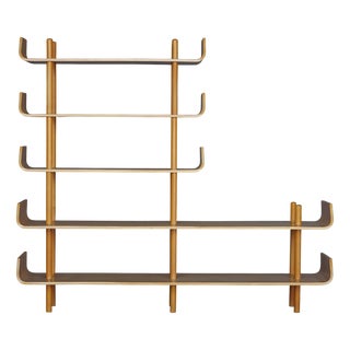 Large Shelving Unit in Birchwood by Willem Lutjens for Gouda Den Boer,1950s For Sale