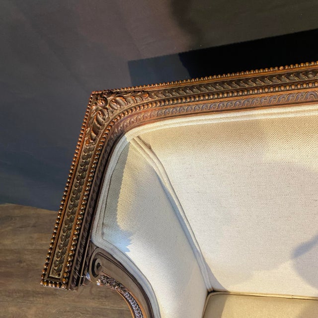 French Louis XVI Armchair With Exceptional Carving For Sale - Image 11 of 12