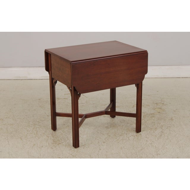Henkel Harris Henkel Harris Cherry 2 Drawer Drop Leaf Table For Sale - Image 4 of 15