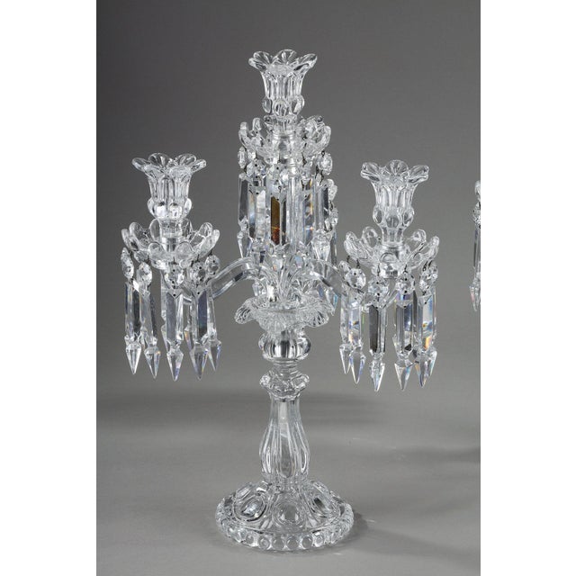 Baccarat Crystal Girandoles with Four Light Arms, 1900s, Set of 2 For Sale - Image 6 of 18