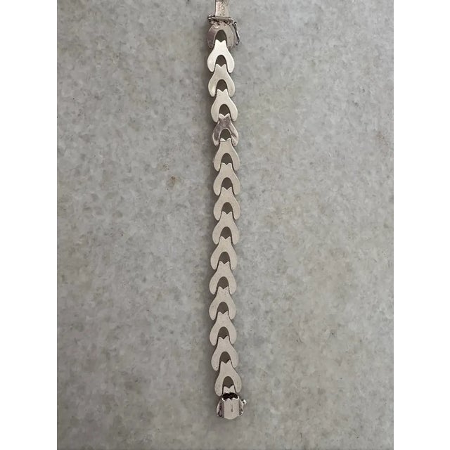 1980s Vintage Sterling Silver Wishbone Chain Link Wrap Bracelet - Stamped For Sale - Image 5 of 6
