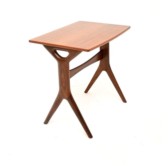 Mid-Century Modern Vintage Danish Teak Side Table attributed to Johannes Andersen, 1960 For Sale - Image 3 of 8