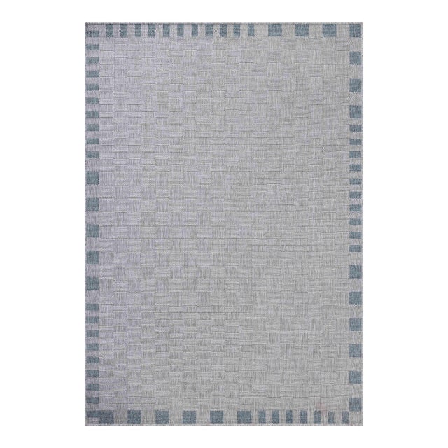 Amber Lewis x Loloi Topanga Silver / Blue 3'-11" x 5'-11" Accent Rug For Sale