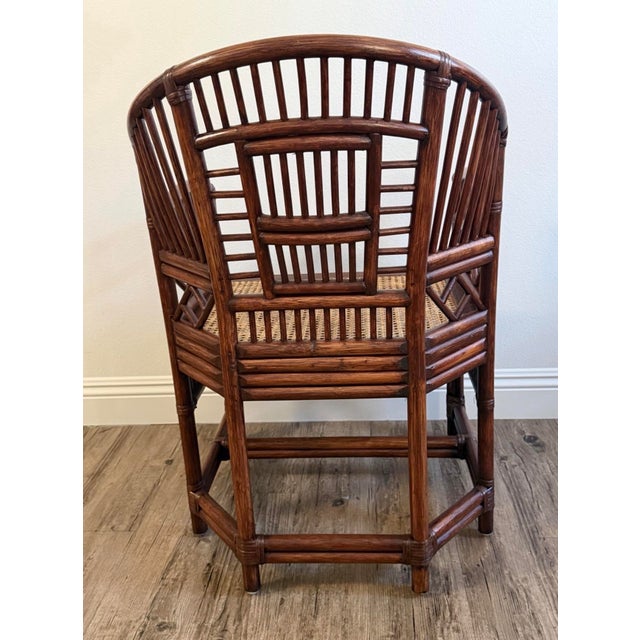 1970s 1970s Brighton Pavilion Style Bamboo Rattan Cane Armchair For Sale - Image 5 of 7