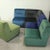 Mid-Century Modern Velvet Module Sofa, 1970s, Set of 5 For Sale - Image 3 of 9