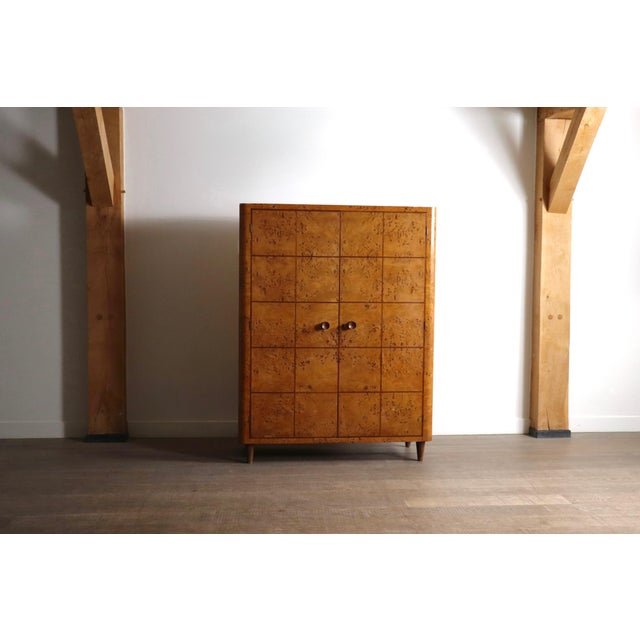 Art Deco Wardrobe in Burl Walnut, Italy, 1930s For Sale - Image 3 of 17