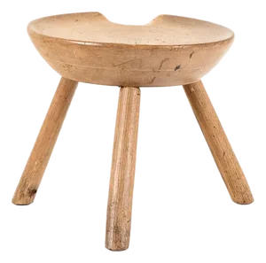 Primitive Tan Elm Stool